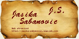 Jasika Šabanović vizit kartica